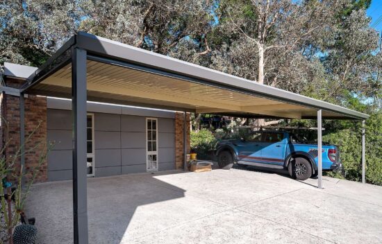 Freestanding carport roof